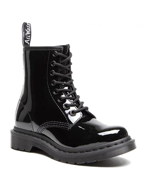 Boots en Cuir Vernis 1460 Mono noires
